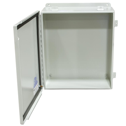 8x6x10 Hinge Cover Type 4X UL Listed 316 Stainless Steel No Knockouts No Paint Continuous Hinge Clamps And Screws Gasket In Door Mounting Feet Back Panel Weld Studs