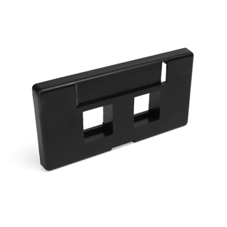 QUICKPORT™ Modular Furniture Faceplate, 2-Port, Black
