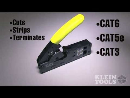 Ratcheting Data Cable Crimper / Stripper / Cutter, Compact