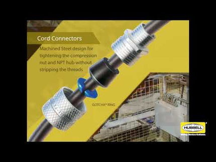 Kellems Wire Management, Cord Connectors, Straight Male, .25-.31", 3/8", Aluminum