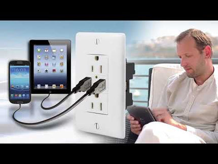 15A/125V Tamper Resistant/Weather Resistant Duplex Receptacle & Type A & C USB Ports, White