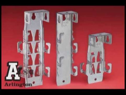 Steel cable hanger that holds and supports a wide range of cable sizes. Mounts to many different surfaces and supports up to 8 cables. Can be ganged for straight or perpendicular runs.