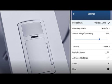 Smart Sensor, PIR, 1000W Dimming Wallbox Occupancy Sensor/Vacancy Sensor, App configurable, 120V, Commercial Grade, White