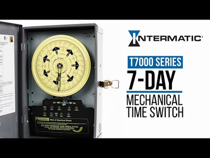7-Day Mechanical Time Switch, 120 VAC, 60Hz, 2 NO/2 NC, Indoor Metal Enclosure, 3.5 Hour Interval