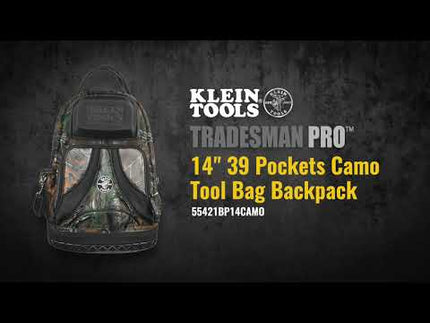 Tradesman Pro™ Tool Bag Backpack, 39 Pockets, Camo, 14-Inch