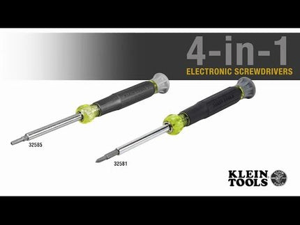 Multi-Bit Electronics Screwdriver, 4-in-1, Phillips, Slotted Bits