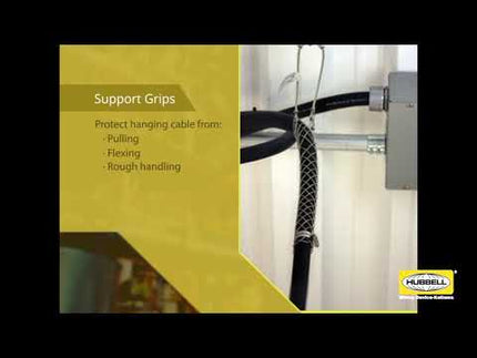 Support Grips, Single Eye, Single Weave, Split Mesh, Lace Closing, Tin-Coated Bronze, 0.50-0.62"