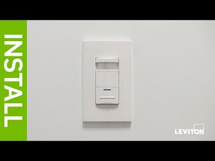 Occupancy Sensor, PIR wall switch. 2700VA, Single Relay, Time Delay 30s-30m. 120/208/220/230/240/277VAC; 50/60Hz. 180 degree field of view and Blinders, CEC Title 20/24 compliant. Made in USA. Color: White