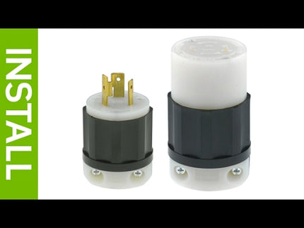 50 Amp, 480 Volt, Black & White Locking Plug, Industrial Grade