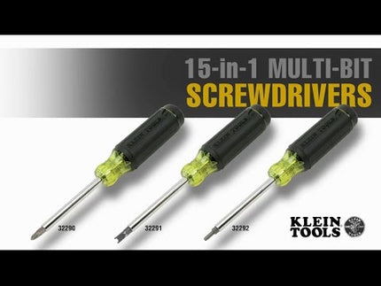 Multi-Bit Screwdriver with Storage 15-Piece